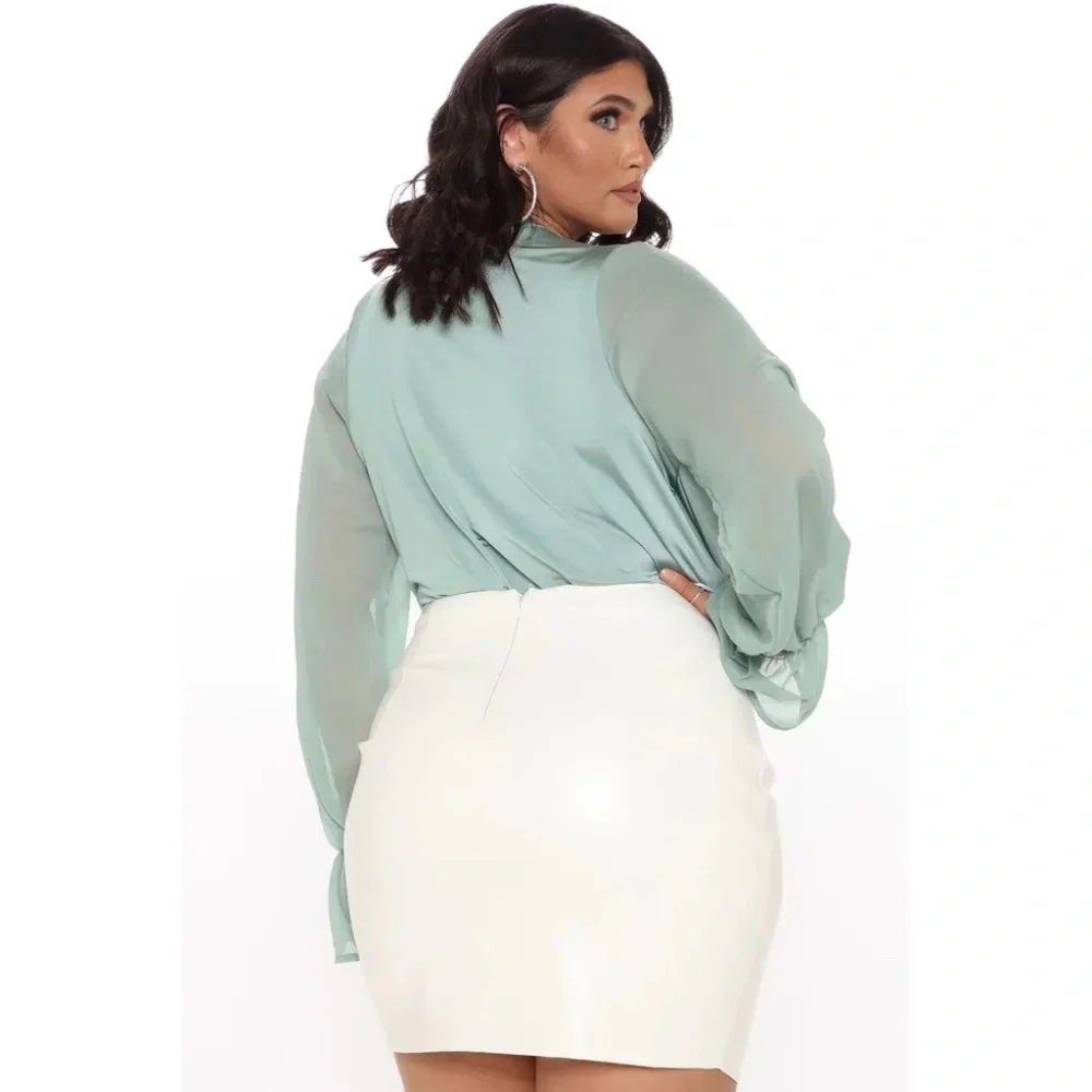 NWT Fashion Nova Anything Could Draped Bodysuit - size 2X - Picture 3 of 8